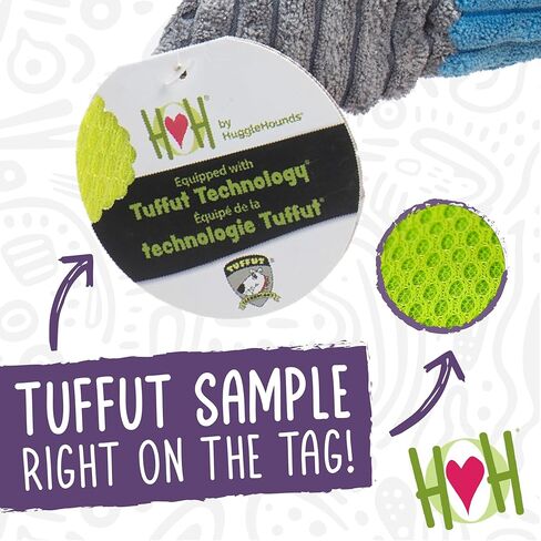 HuggleHounds Plush Dog Toys For Large Dogs & Aggressive Chewers - Squeaky Dog Toy - Soft Extra Durable Stuffed Pet Toy - Fluffy Knotless Puppy Toys - Best For All Breed | Squooshie Bunny in Kuwait