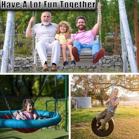 2 Pack Hanging Swing Chain with 4 Carabiners 25.6in, 660LB Capacity Heavy Duty Hammock Hardware Kit for Punching Bags, Swing Chairs, Indoor & Outdoor Gym (Black) in Kuwait