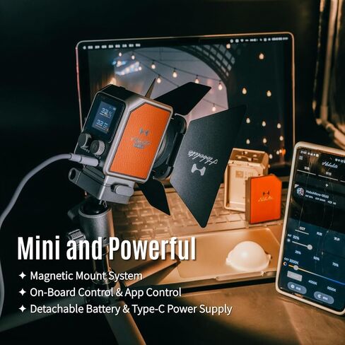 Micro 8 Spectra Master Kit 8W RGBCW Light 1700K-10000K Dimmable CRI/TLCI 96+ ، التحكم في التطبيق ، السفر المحمول RGB وضوء الصور لمشاركي المحتوى in Kuwait