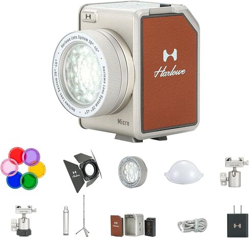 Micro 8 Spectra Master Kit 8W RGBCW Light 1700K-10000K Dimmable CRI/TLCI 96+ ، التحكم في التطبيق ، السفر المحمول RGB وضوء الصور لمشاركي المحتوى in Kuwait
