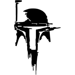 SW Boba Helmet Decal Vinyl Sticker Auto Car Truck Wall Laptop | Black | 3" x 6"