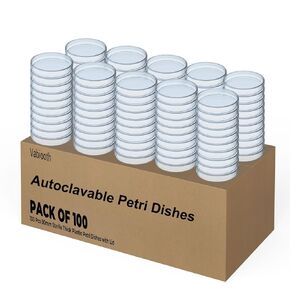 [Autoclavable] 1000 Packs Sterile Thick Plastic Petri Dishes with Lid, Vabiooth 60mm Dia x 15mm Deep Clear 3 Vents Petri Dish for Lab Science Experiment, Non-Fragile, Scratch-Resistant