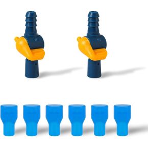 2pcs Pass-Through Hose Connectors and 6pcs Bite Valve Replacements Set for Camelbak, Mouthpiece Replacements for Camelbak Accessories Replacement for Camelbak Tube Hydration Bladder