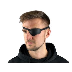 Black Leather Eye Patch, Eye Patch, Man Eye Patch, Woman Eye Patch, Slim Eye Patch, Eye patch (For Left Eye)