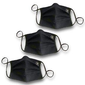 JaxMask® | Dark Solid Black 2 Layer Pleated Cloth Face Mask | Washable & Reusable Mouth Covering With Nose Wire | ‘BlackMagic Collection’ (Single)