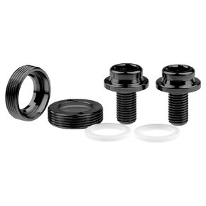 مسمار تثبيت ذراع كرنك الدراجة من التيتانيوم M8x15mm مع غطاء لمسامير دعامة سفلية مربعة الشكل حزمة من 2 (أسود)