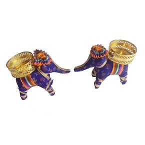 Acrylic Diwali Rangoli Diya/Home Decor/Gift for Home/Floor Stickers/Floor Decoration New Year Gift Acrylic Rangoli Set of 2 Blue Elephant 3OC41