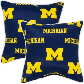 College Covers Outdoor Decorative Pillow Pillow, 2 Count (Pack of 1), Michigan Wolverines