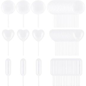 60 Pieces Cupcake Pipettes Plastic Pipettes Squeeze for Strawberries Chocolate 4ml Plastic Transfer Pipettes Liquid Pipettes Dropper Disposable Cupcakes Injector Mini Pipette for Ice Cream Dessert