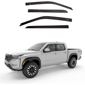 Auto Ventshade [AVS] In-Channel Ventvisor / Rain Guards | Fits 2016 - 2024 Nissan Titan XD, 2017 - 2024 Nissan Titan Crew Cab- Smoke, 4 pcs. | 194977