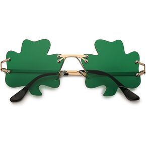 St. Patrick’s Day Green Shamrock Sunglasses Irish Today Four Leaf Clover Leprechaun Costume Glasses