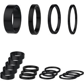 18pcs Bicycle Headset Spacer Kit, 4 Sizes Bicycle Headset Spacer Aluminum Alloy Bike Handlebar Stem Spacers for 1-1/8" Mountain Bike Road Bike Handlebar (10mm 5mm 3mm 2mm)