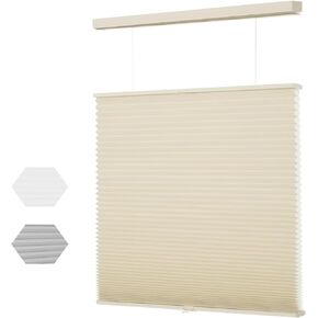 MYshade Top Down Bottom Up Cellular Shades, 1.5" Cordless Light Filtering Privacy Light Control Sheer & Room Darkening Honeycomb Blinds for Home Bedroom Office, 29" W x 72" H, Gray