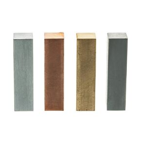 EISCO 4pc Metal Block Set - Brass, Aluminum, Steel & Copper - 2" x 0.5" - for Density Investigation, Specific Gravity & Specific Heat Experiments
