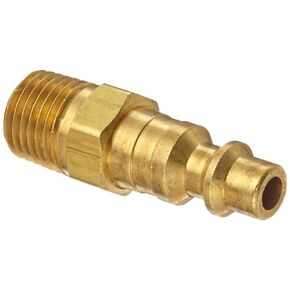 Dixon Valve D2M2-B Brass Industrial Interchange Pneumatic Fitting, Nipple, 1/4" Coupling x 1/4" - 18 NPTF Male Thread