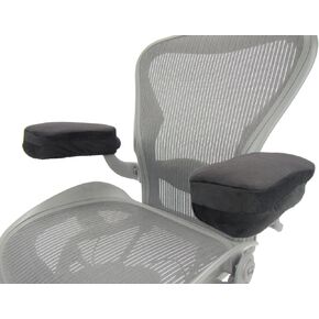 Memory Foam Office Chair Armrest Pads, Ergonomic Gaming Chair Arm Rest Covers, Arm-Eaz Anti Slip Deskchair Armpad Pillows for Elbows and Forearm Pressure Relief (Set of 2), Black