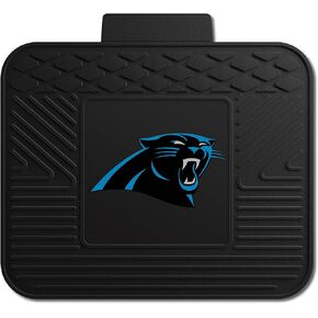 FANMATS 12352 NFL Carolina Panthers Back Row Utility Car Mats - 2 Piece Set, 14in. x 17in., All Weather Protection, Universal Fit, Deep Resevoir Design, Molded Team Logo