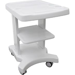 B-Ultrasound Imaging Medical Cart with 2 Brake Wheels,4 Wheels 3 Holes ABS Plastic 3 Layers Mobile Ultrasound Trolley cart for Hospital Lab Fetal Machine Scanner