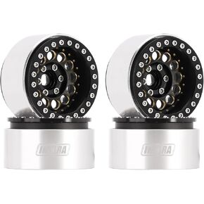 INJORA 1.9" Beadlock Wheel Rim - 153g Super Heavy Brass & Aluminum Deep Dish Wheel for 1/10 RC Crawler SCX10 TRX4 VS4-10 Gen8 (Silver)
