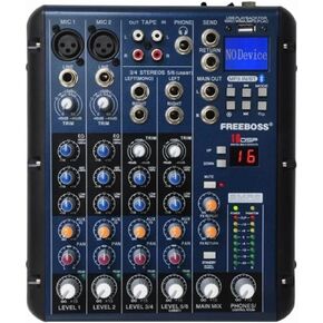 CMX Audio MX6U Professional 6-Channel Mixing Console; Built-in DSP Processor; 3 Band EQ, 48V Phantom Power; Built-in Mp3 Player; USB and SD Input