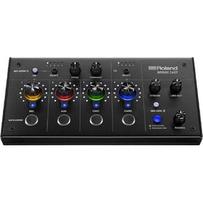Roland BRIDGE CAST Dual Bus Gaming Mixer in Ice White | Pro Audio Streaming Interface and Mixer for Online Gamers | 32-Bit Hardware DSP | USB-C Windows and Mac Connectivity | XLR Input for Microphones