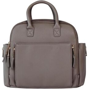 Ayla & Co Mini Convertible Baby Diaper Bag with Insulated, Expandable Pockets for Baby Bottles, Vegan Leather Wallet