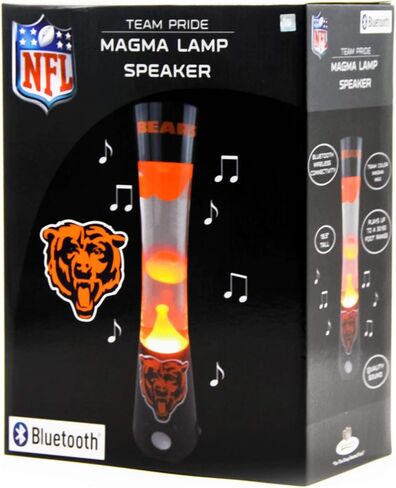 Elevate Fan Experience: Las Vegas Raiders Magma Lamp Speaker - Officially Licensed, Bluetooth, 30-50’ Range, Glass & Plastic Build, 240V/120V, Includes 25-30w Bulb, Quality Sound & Visuals! in Saudi Arabia