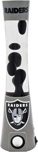 Elevate Fan Experience: Las Vegas Raiders Magma Lamp Speaker - Officially Licensed, Bluetooth, 30-50’ Range, Glass & Plastic Build, 240V/120V, Includes 25-30w Bulb, Quality Sound & Visuals! in Saudi Arabia