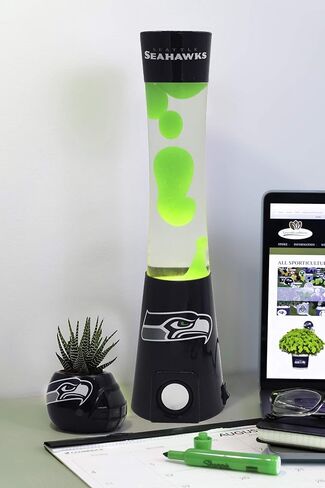Elevate Fan Experience: Las Vegas Raiders Magma Lamp Speaker - Officially Licensed, Bluetooth, 30-50’ Range, Glass & Plastic Build, 240V/120V, Includes 25-30w Bulb, Quality Sound & Visuals! in Saudi Arabia