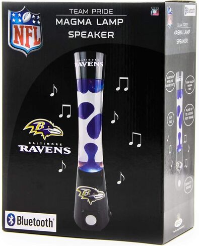 Elevate Fan Experience: Las Vegas Raiders Magma Lamp Speaker - Officially Licensed, Bluetooth, 30-50’ Range, Glass & Plastic Build, 240V/120V, Includes 25-30w Bulb, Quality Sound & Visuals! in Saudi Arabia