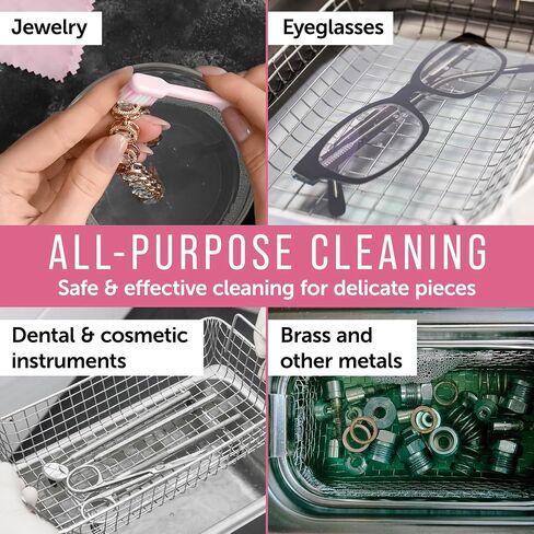 Maplefield Ultrasonic Jewelry Cleaner Solution - 16 oz Concentrated Bottle - Compatible with Diamond, Gold, Silver, and Gemstone Cleaning in Ultrasonic Machines - High-Efficiency Formula in Saudi Arabia