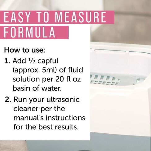 Maplefield Ultrasonic Jewelry Cleaner Solution - 16 oz Concentrated Bottle - Compatible with Diamond, Gold, Silver, and Gemstone Cleaning in Ultrasonic Machines - High-Efficiency Formula in Saudi Arabia