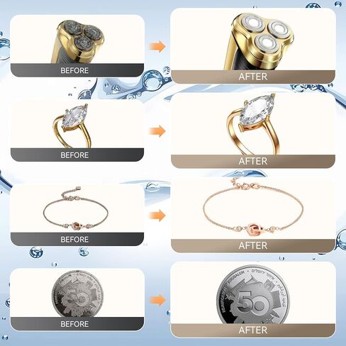 منظف ​​المجوهرات بالموجات فوق الصوتية من Adiding، منظف النظارات الحلقية الصوتية 650 مل، آلة تنظيف أطقم الأسنان الاحترافية مع 5 مؤقتات رقمية، وضع ديغا 45 كيلو هرتز، آلة تنظيف العملات المعدنية المحمولة، ساعة الأقراط والقلائد in Kuwait