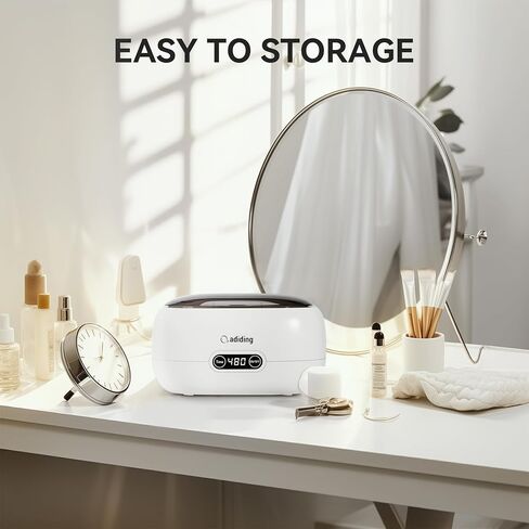 منظف ​​المجوهرات بالموجات فوق الصوتية من Adiding، منظف النظارات الحلقية الصوتية 650 مل، آلة تنظيف أطقم الأسنان الاحترافية مع 5 مؤقتات رقمية، وضع ديغا 45 كيلو هرتز، آلة تنظيف العملات المعدنية المحمولة، ساعة الأقراط والقلائد in Kuwait