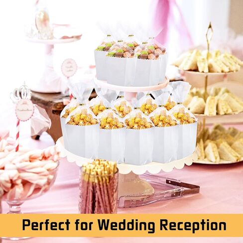 120 قطعة من علب الفشار الصغيرة، 2.2 × 4.2 × 3 بوصة، أكواب فشار ورقية صغيرة مع كيس سيلوفان شفاف، صناديق فشار بيضاء للاستعمال مرة واحدة للحفلات in Kuwait