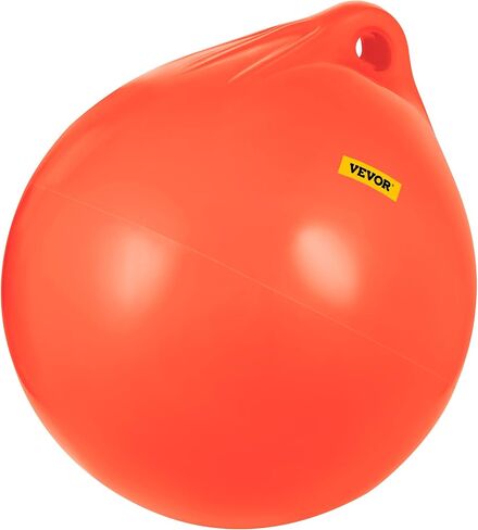 VEVOR Boat Buoy Ball, 27" Diameter Inflatable Heavy-Duty Marine-Grade Vinyl Marker Buoy, Round Boat Mooring Buoy, Anchoring, Rafting, Marking, Fishing, Orange in Saudi Arabia