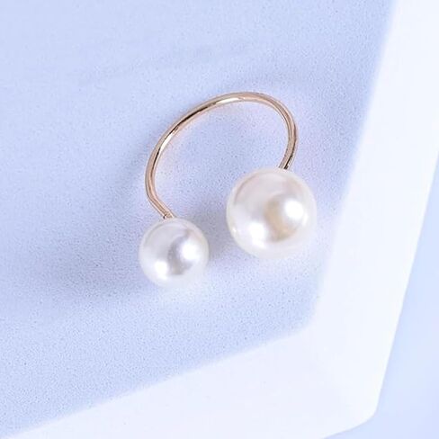 Two Pearl Ring for Women, Birthstone Jewelry Gift for Her, Anniversary in Saudi Arabia