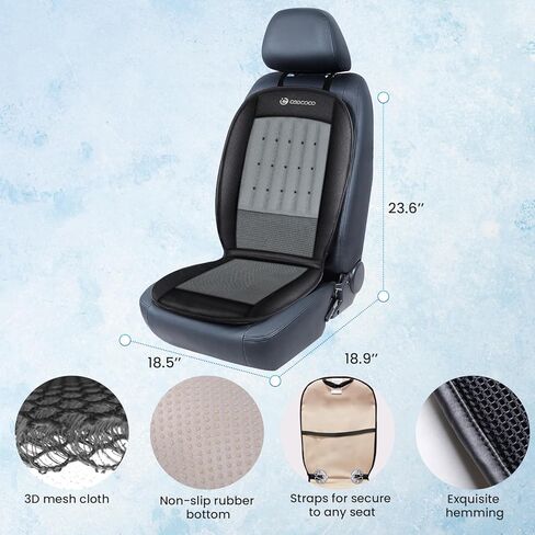 coococo 12v تبريد وسادة مقعد السيارة، السيارات قابل للتعديل درجة الحرارة تبريد غطاء مقعد السيارة، التهوية تنفس، يصلح للسيارة والمكتب وسادة التبريد، هدايا للزوج الرجال سائقه in Kuwait