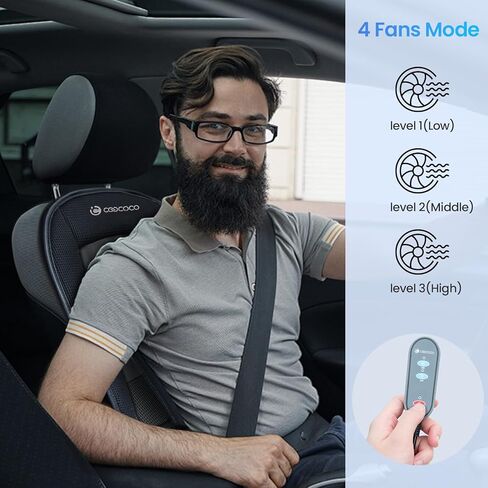 coococo 12v تبريد وسادة مقعد السيارة، السيارات قابل للتعديل درجة الحرارة تبريد غطاء مقعد السيارة، التهوية تنفس، يصلح للسيارة والمكتب وسادة التبريد، هدايا للزوج الرجال سائقه in Kuwait