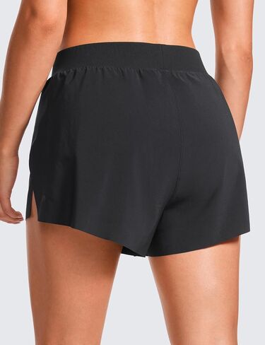CRZ YOGA Running Shorts for Women High Waisted V Split Gym Workout Athletic Track Shorts with Mesh Liner Quick Dry in Saudi Arabia