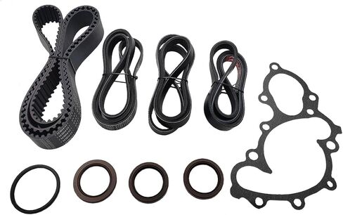 طقم حزام توقيت المحرك TKT-025 مع مضخة مياه متوافقة مع Toyota 4Runner Tacoma Tundra T100 3.4L V6 DOHC 24 VALVE 5VZFE 1995-2004 in Kuwait