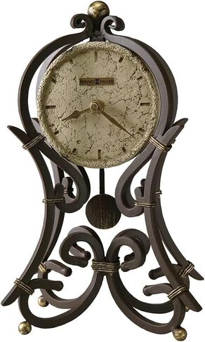 ساعة Howard Miller Lost River Accent Mantel Clock 547-729 - حديد مطاوع عتيق مع حركة كوارتز in Saudi Arabia