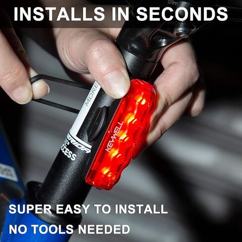 ضوء خلفي للدراجة قابل لإعادة الشحن عبر USB - إضاءة خلفية LED فائقة السطوع للدراجة مع ضوء خلفي أحمر قوي لمصباح أمان ركوب الدراجات - مقاوم للماء in Kuwait