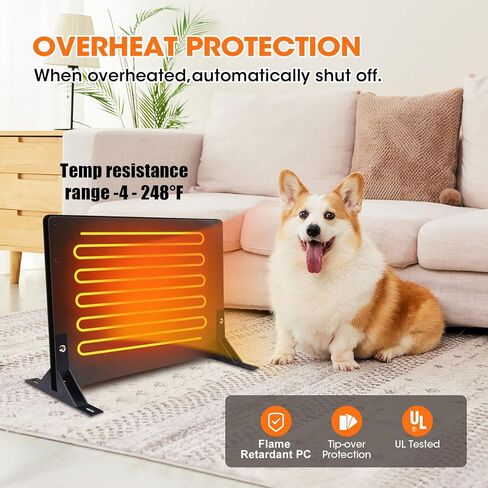 وسادة تدفئة للحيوانات الأليفة للقطط، سخان حظيرة الدجاج للكلاب 95-167 درجة فهرنهايت، درجة حرارة ومستوى طاقة قابلين للتعديل، مؤقت 0-24 ساعة، لوحة حرارية مقاومة للماء موفرة للطاقة للاستخدام الداخلي والخارجي in Kuwait