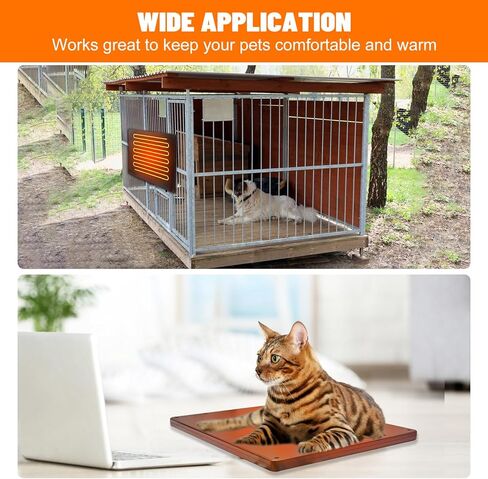 وسادة تدفئة للحيوانات الأليفة للقطط، سخان حظيرة الدجاج للكلاب 95-167 درجة فهرنهايت، درجة حرارة ومستوى طاقة قابلين للتعديل، مؤقت 0-24 ساعة، لوحة حرارية مقاومة للماء موفرة للطاقة للاستخدام الداخلي والخارجي in Kuwait
