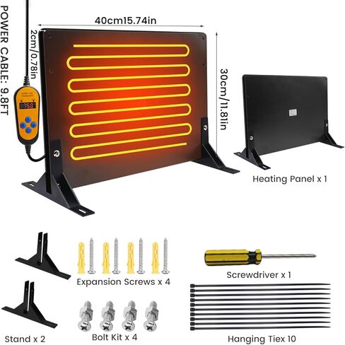 وسادة تدفئة للحيوانات الأليفة للقطط، سخان حظيرة الدجاج للكلاب 95-167 درجة فهرنهايت، درجة حرارة ومستوى طاقة قابلين للتعديل، مؤقت 0-24 ساعة، لوحة حرارية مقاومة للماء موفرة للطاقة للاستخدام الداخلي والخارجي in Kuwait