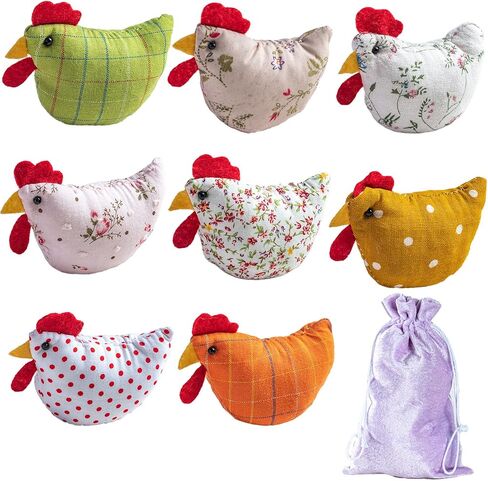 8PCS Chicken Bean Bags Toss for Kids, Nylon Cornhole Bean Bags for Tossing with 1 Carry Bag, Hen Bean Bags for Cornhole Toss Game Set, Party Favor, Carnival Game, Outdoor Toys Supplies in Saudi Arabia