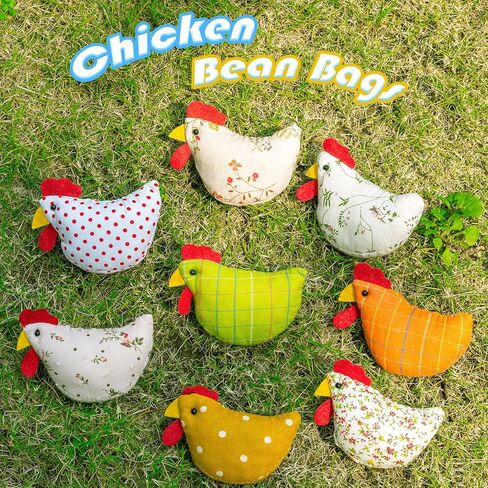 8PCS Chicken Bean Bags Toss for Kids, Nylon Cornhole Bean Bags for Tossing with 1 Carry Bag, Hen Bean Bags for Cornhole Toss Game Set, Party Favor, Carnival Game, Outdoor Toys Supplies in Saudi Arabia