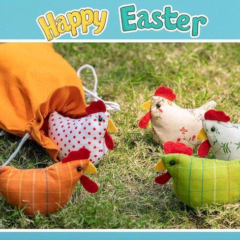 8PCS Chicken Bean Bags Toss for Kids, Nylon Cornhole Bean Bags for Tossing with 1 Carry Bag, Hen Bean Bags for Cornhole Toss Game Set, Party Favor, Carnival Game, Outdoor Toys Supplies in Saudi Arabia
