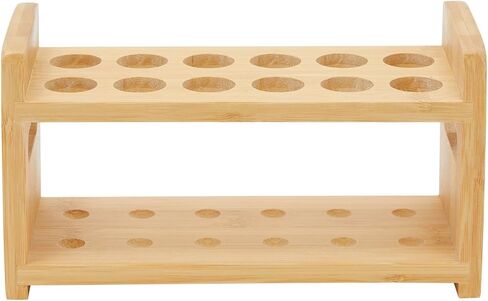 12 Glass Test Tubes with Bamboo Wooden Rack for Party Shot Glass, Spice, Candy in Saudi Arabia